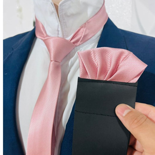 kit Gravata com lenço slim Rose casamento em Oferta na Shopee