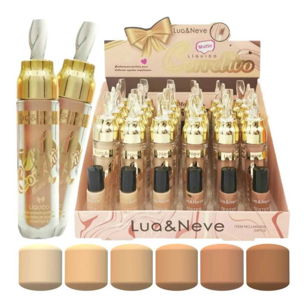 Corretivo Líquido Lua & Neve – Alta Cobertura, Acabamento Uniforme