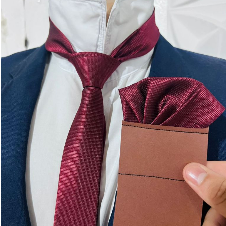 kit Gravata com Lenço slim Marsala Casamento Premium em Oferta na Shopee