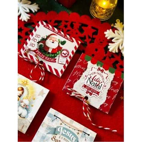 Kit 20 Cartão Personalizado Natal para Chocolate/ - Lembrancinha Mimo Cliente