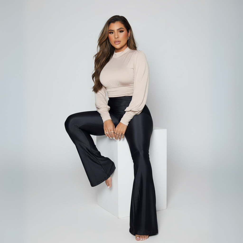 Calça Legging Bailarina Flare Modela bumbum Cintura Alta Promoção