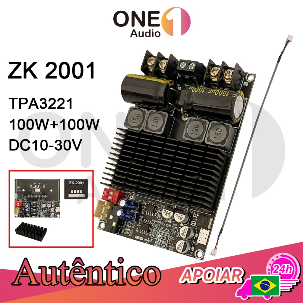 OneAudio  ZK 2001 Mini amplificador  100W*2  TPA3221 DC 18-30v amplificador de subwoofer 2001 amplificador modificad