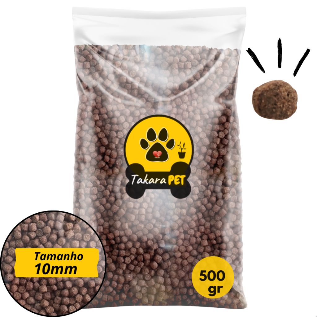 Alimento Para Tartarugas Adultas Jabuti Tigre D’Água 500gr Grãos Grandes 10mm