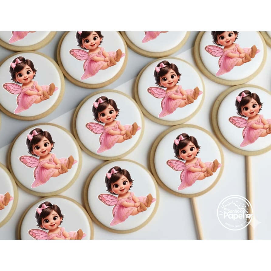 Papel Arroz Jardim Menina para Pirulitos, Biscoitos, Suspiros e Cupcakes /Jardim borboletas/20 unidades -5 cm (CORTADOS) em Oferta na Shopee