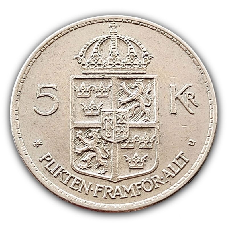 Moeda 5 Coroas 1972 Suécia Rei Gustavo VI Adolfo