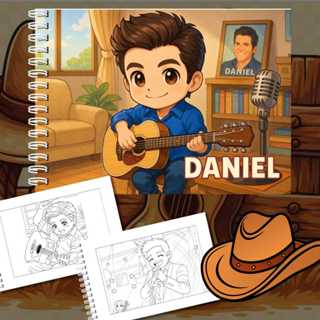 Livro de colorir CANTOR SERTANEJO DANIEL | Capa dura | folhas grossas 180g | 50 folhas em Oferta na Shopee