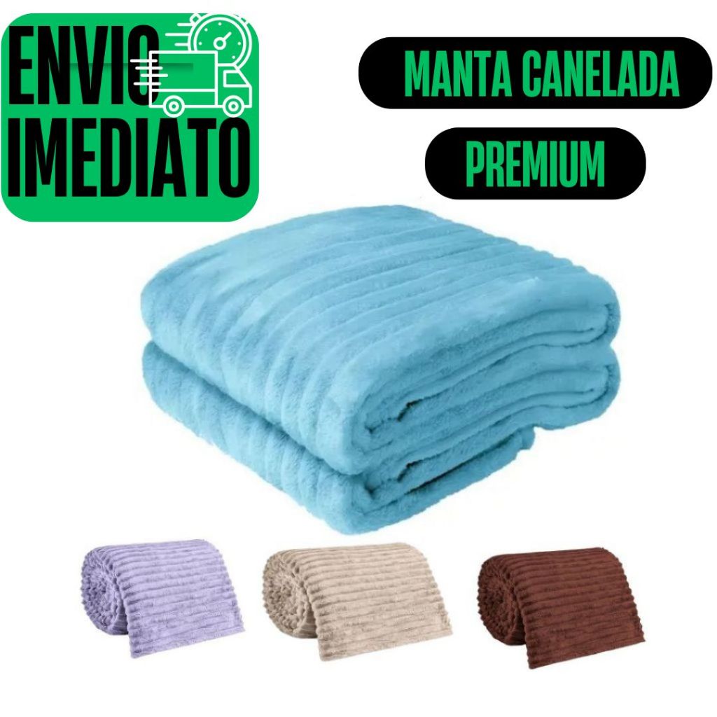 Manta Soft Canelada Grande 2.00 x 1.40 Premium Qualidade GR150 em Oferta na Shopee