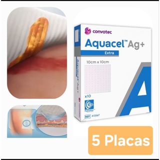 5 Placas Aquacel Ag Extra + 10cmx10cm 2026 Kits Placas Convatec Curativos em Oferta na Shopee