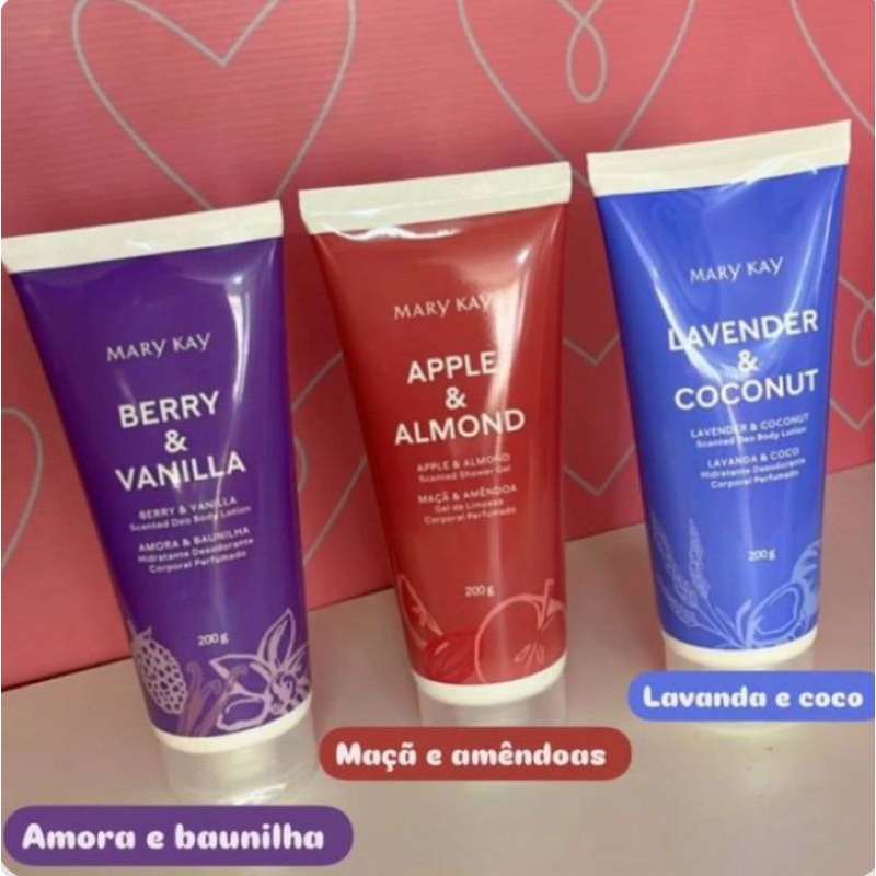 Hidratante Mary Kay – Maçã & Amêndoa / Amora & Baunilha / Lavanda & Coco – Original