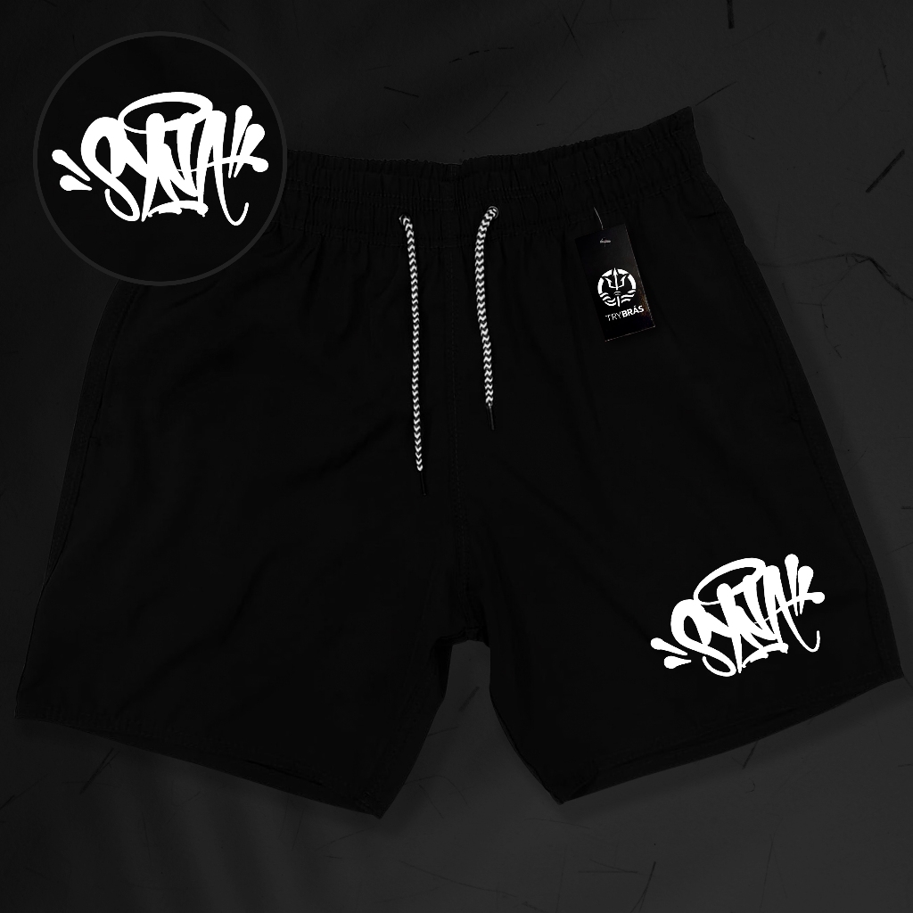 Bermuda Esportiva de Elastano Masculina - SYNAWOLRD 01 - Academia Corrida Skate Basquete em Oferta na Shopee