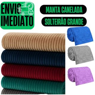 Manta Cobertor Microfibra Canelada Antialérgica Coberta Macia Riscada Quentinha 1,40x2,00Mt Premium GR151 em Oferta na Shopee