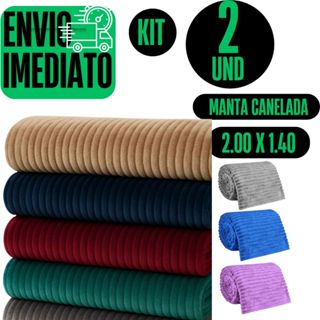 Kit 2 Manta Canelada Multiuso 2,00 m x 1,40 m Alto relevo Várias Cores GR154 em Oferta na Shopee