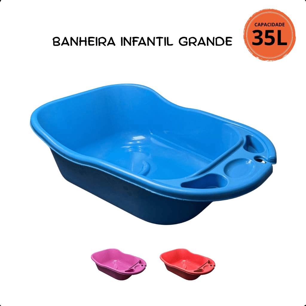 Banheira de Bebê 35L Infantil Resistente Infantil Menina Menino com Design Anatômico em Oferta na Shopee