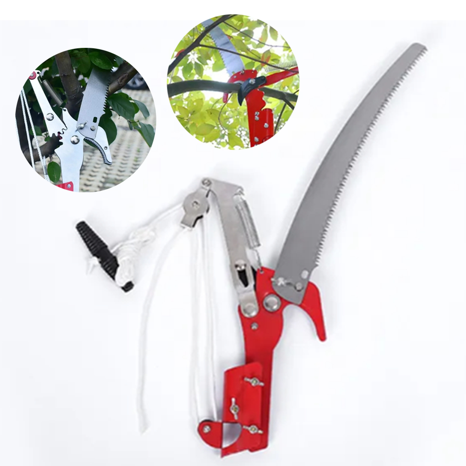 Serrote Podador de Galhos Altos 2 em 1,  Podador de Galhos Super Forte e Resistente para Jardim e Poda de Árvores​