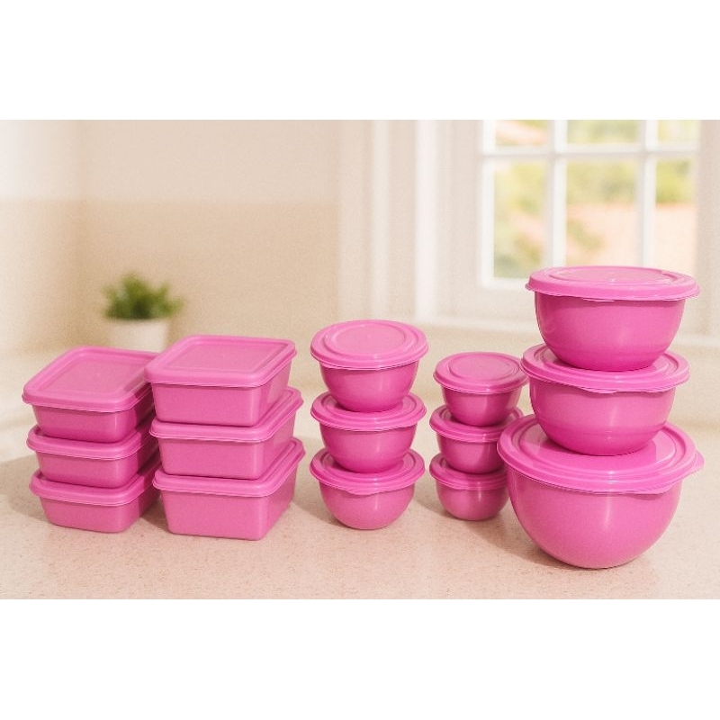 Kit 15 potes cozinha herméticos de plástico com tampa.Resistente e empilhável para alimentos