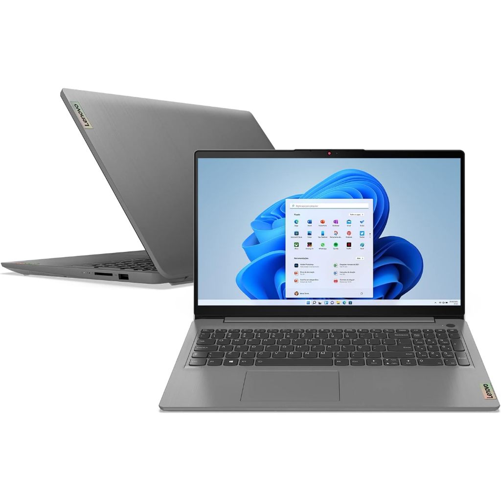 Notebook Lenovo IdeaPad 3i i3-1115G4 4GB 256GB SSD Intel UHD Graphics Windows 11 15.6', Cinza