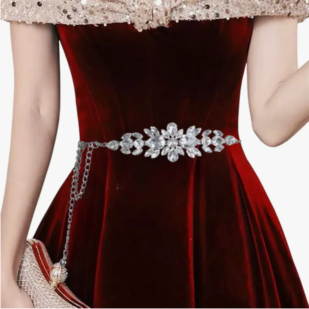 Cinto Feminino Pedraria Festa Metal Prateado em Oferta na Shopee