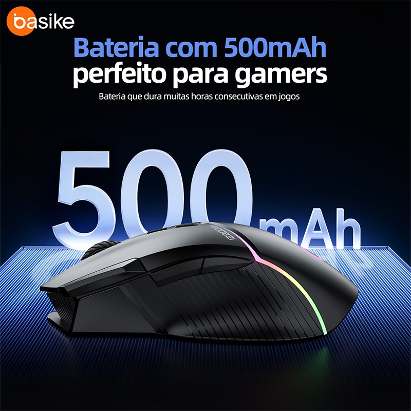 Mouse Gamer Sem Fio Bluetooth Ergonômico RGB 12000DPI Ajustável 3 Modos — foto 4