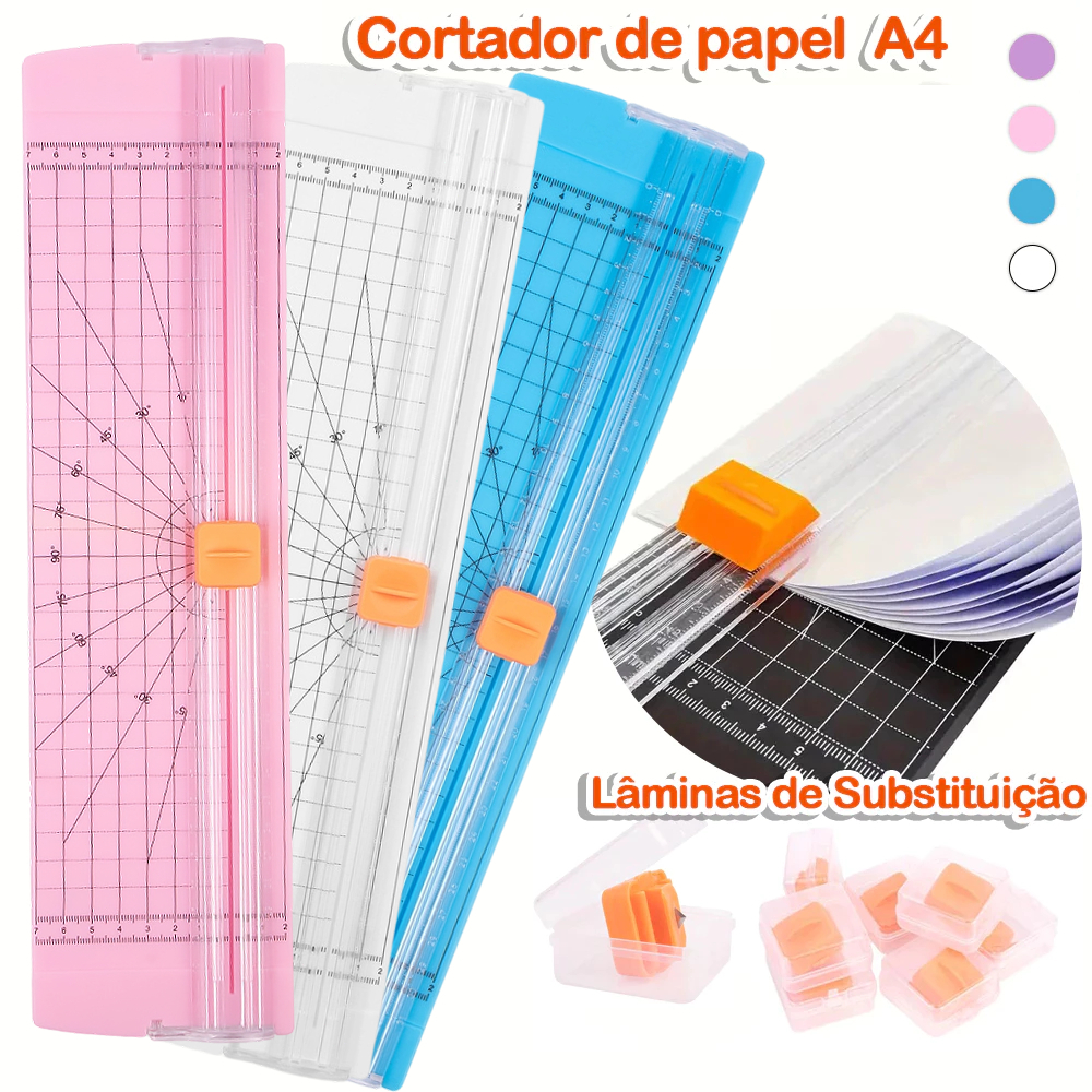 Guilhotina Portátil A4 Preto - Cortador Profissional, LâMINA DE RECARREGA, Fácil Uso em Escritório e Artesanato