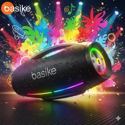 Basike Caixa de Som Boombox Plus Bluetooth 200w IpX6 Bateria 12 Horas Som Potente Preto