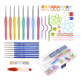 Kit Crochê Completo 53 Peças Para Amigurumi - Agulhas com Cabo Soft +Tesoura +Acessórios, Prático de Usar em Oferta na Shopee