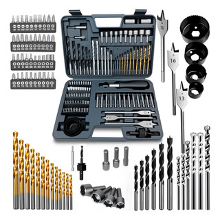 Kit Jogo Ferramentas 111 pcs Brocas Bits Pontas Soquete Maleta Portátil Para Reparo e Bricolagem