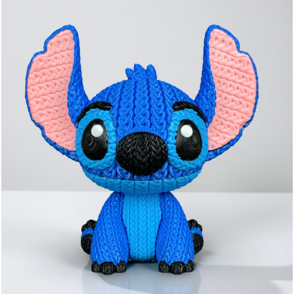 Stitch Amigurumi 3D – Boneco Decorativo Azul Feito em PLA