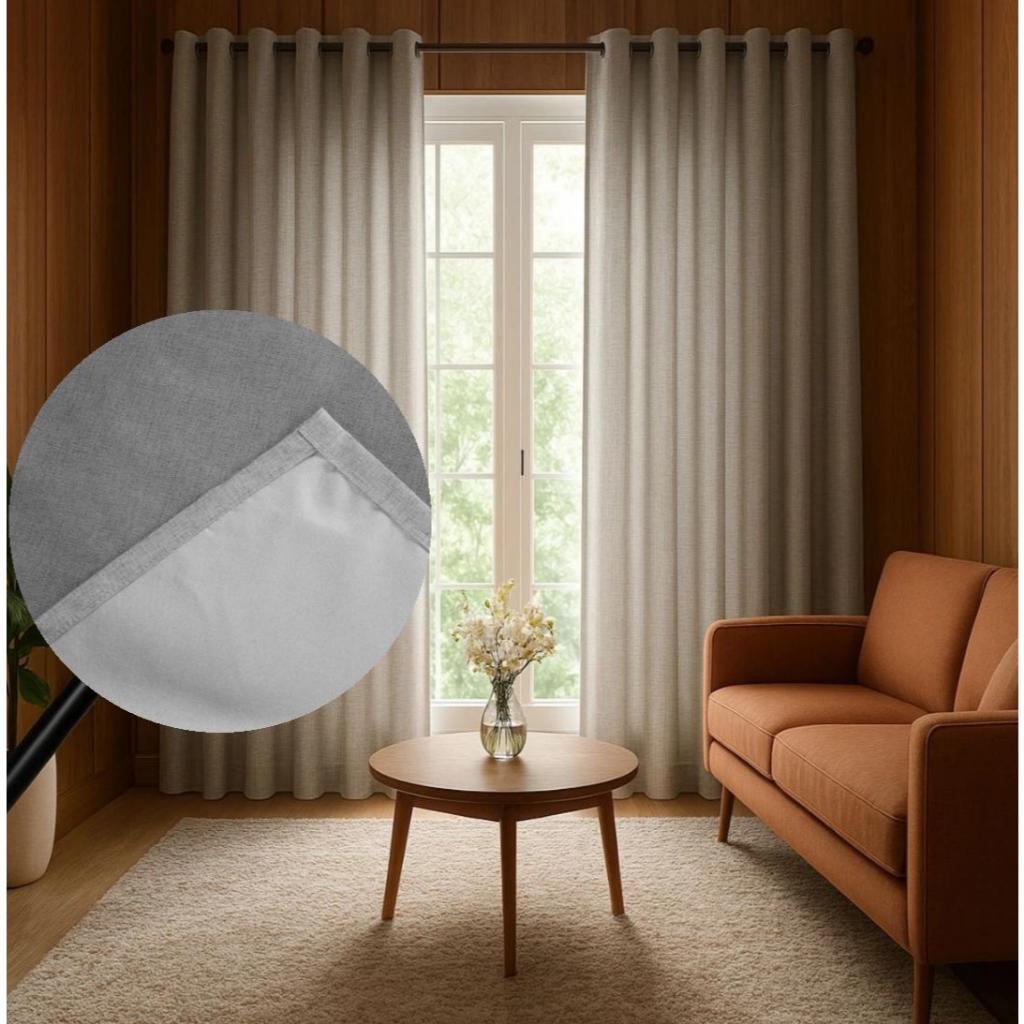 Cortina 100% Blackout Luxo Linho de 2,80 a 6 metros de largura  -  Vedação Total em Oferta na Shopee