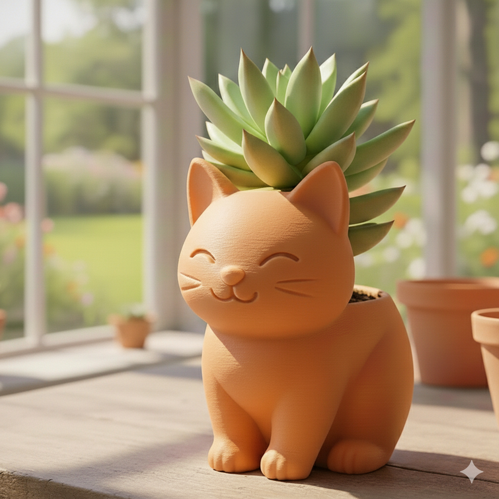 Vaso Gatinho para Suculentas | Vaso Decorativo Fofo para Plantas e Decoração de Casa