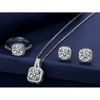 Conjunto Bijuteria 3 Peças Colar Brinco Anel Moda Buju