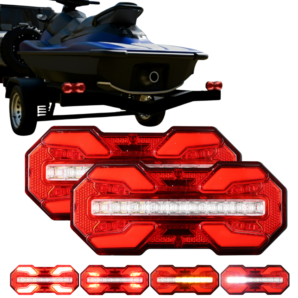 Par Lanterna Traseira Led Carretinha Reboque Impermeável 12v Sinbrax em Oferta na Shopee