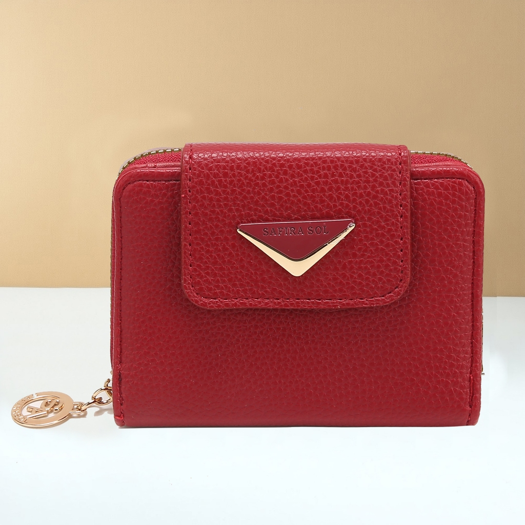 Carteira Feminina Pequena Porta-Cartões De Visita Com Clipe Curto Bolsa LQ228 em Oferta na Shopee