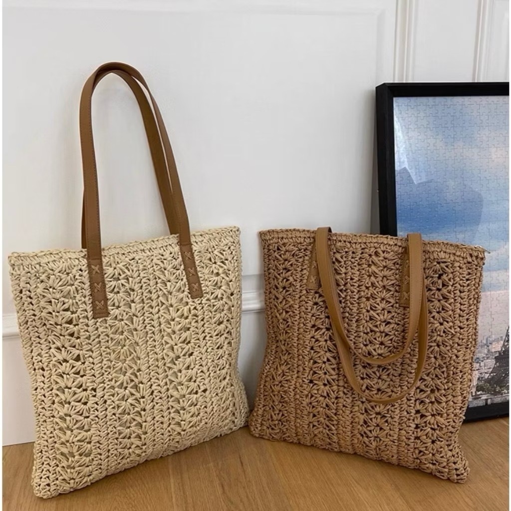 Bolsa de palha feminina de praia saco grande De Verão com alça de ombro xx5021