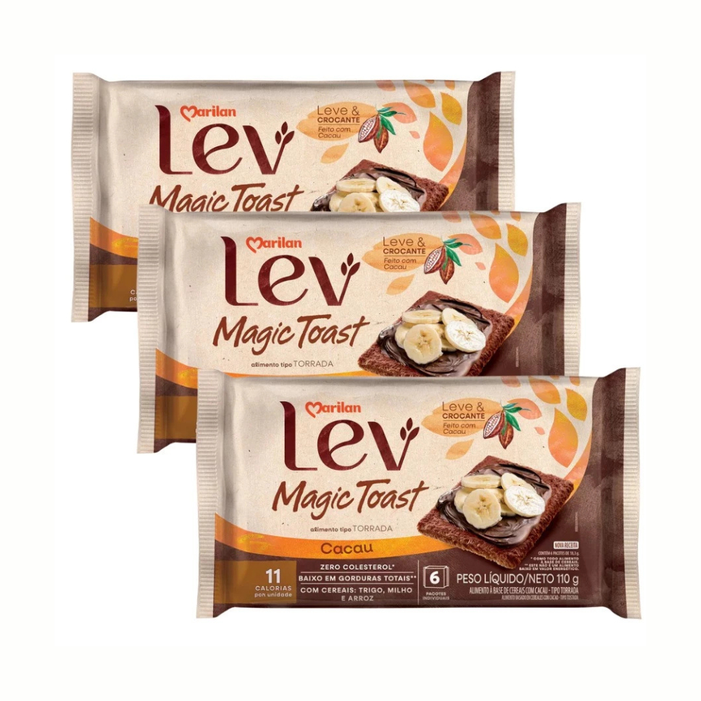 Torrada Lev Magic Toast Cacau 110gr - Marilan
