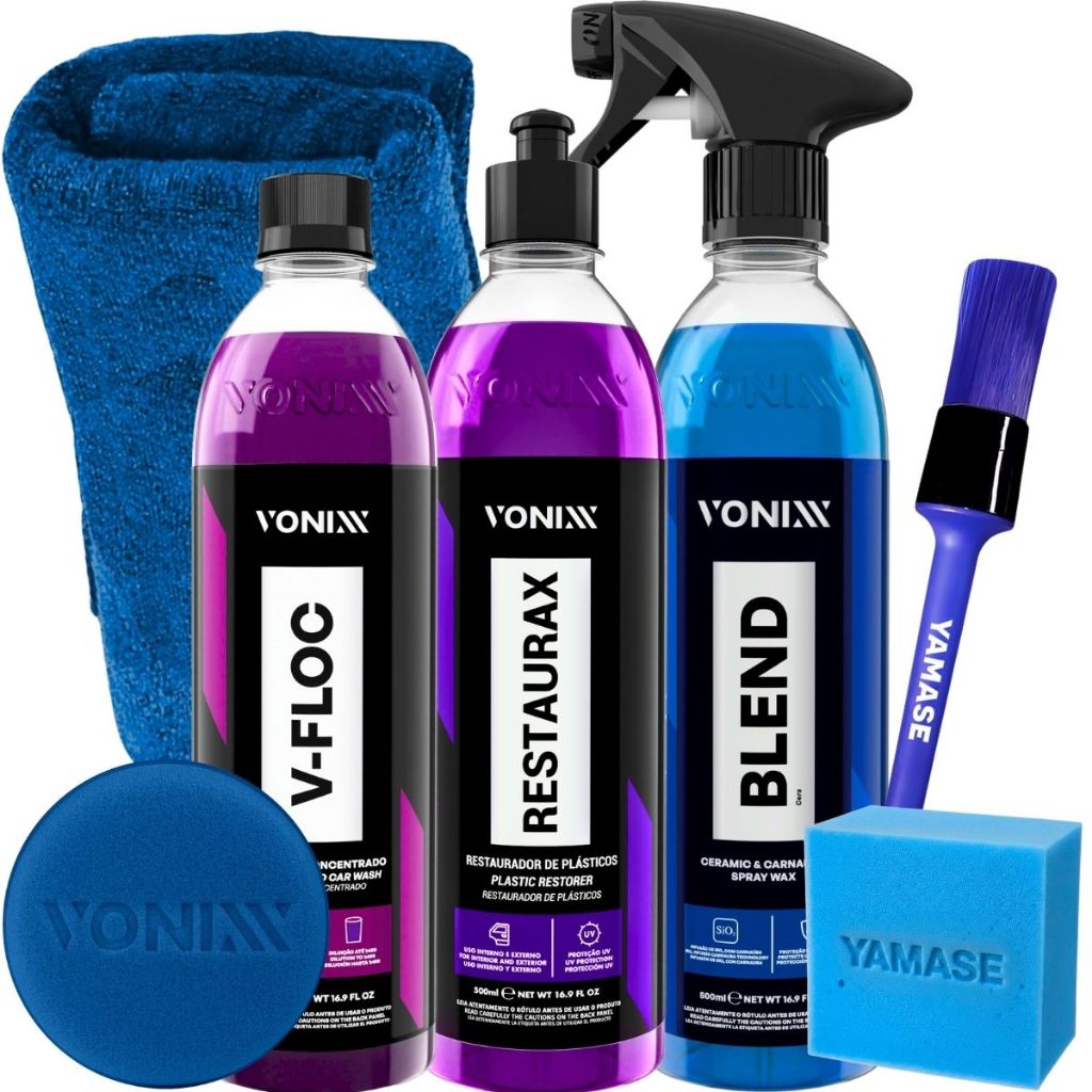 Kit Shampoo V-Floc Cera Blend Spray Vitrificadora Restaurax Vonixx em Oferta na Shopee