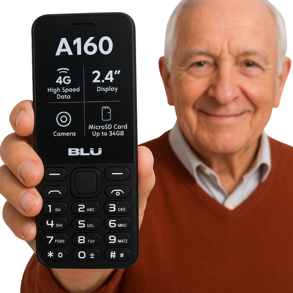 Celular Para Idosos Blu A160 4G Dual Chip com Rádio FM e Bateria 2000mAh