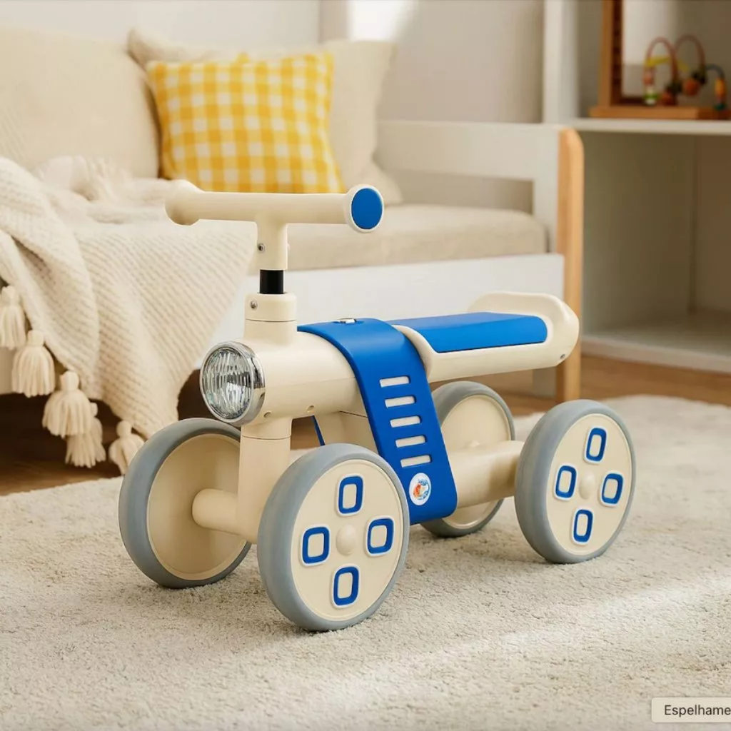 Mini Bike Bicicleta Bicicletinha Andador Infantil de Equilíbrio 4 Rodas Sem Pedal