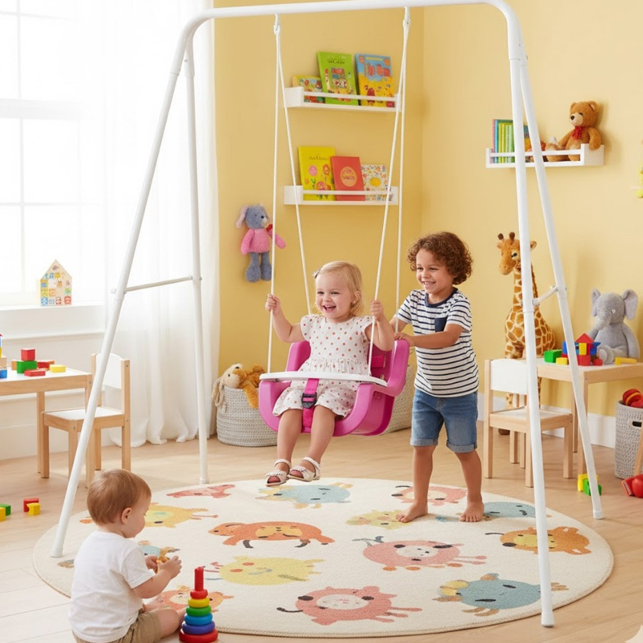 KIT Balanço Infantil Com Suporte Para Apartamentos E Áreas Lazer Fácil instalação Super seguro INMETRO