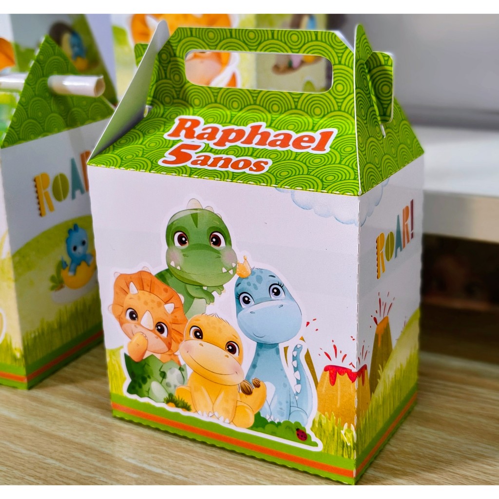 Maleta P DINO BABY Personalizado | Lembrancinhas personalizados Infantil | Aniversário Tema DINOSSAURO  - PEGUE E MONTE
