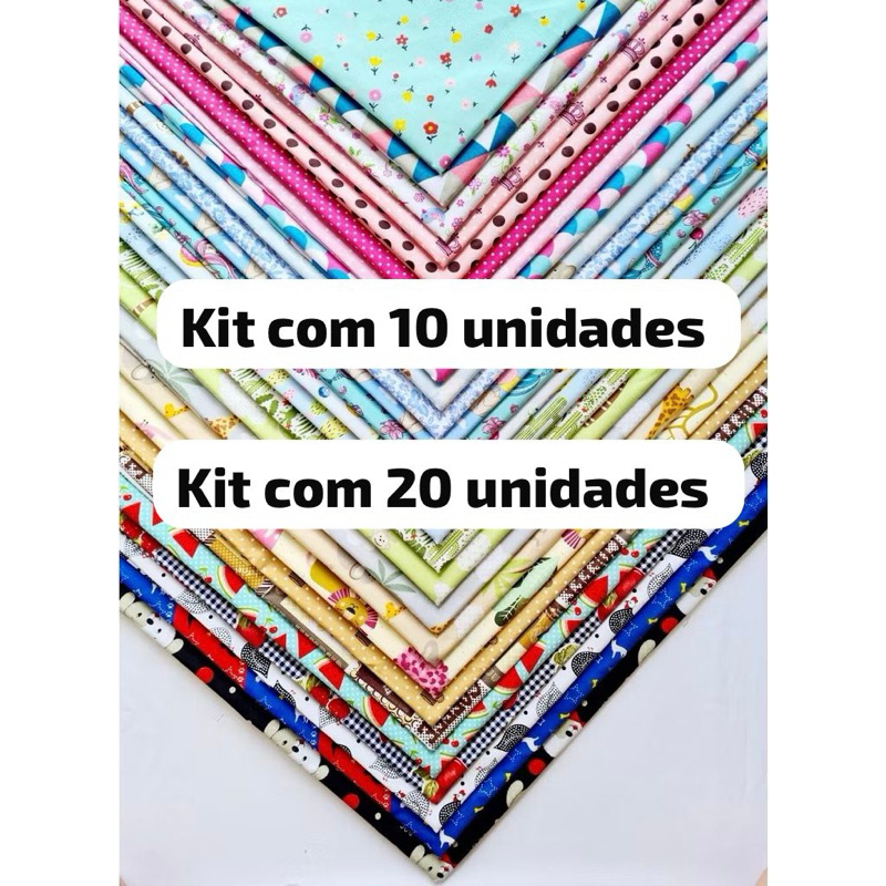 Kit Retalhos Tricoline 100% Algodão 25x45 | Cortes para Patchwork e Costura em Oferta na Shopee