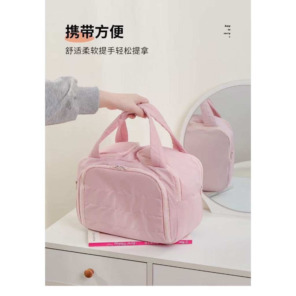Bolsa cosmética portátil de grande capacidade, lavagem portátil de cosméticos para Presente de Dia das Mães
