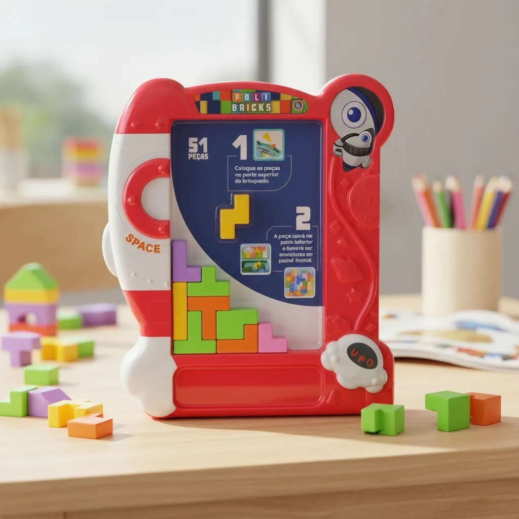 Jogo Poli Bricks Bm051 Blocos Puzzel Quebra Cabeça Desafio