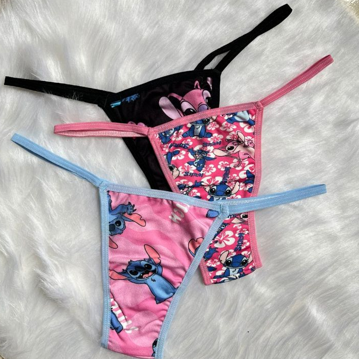 Kit 10 Calcinha Tanga Fio Estampadas Personagens Moda Lingerie Feminina em Oferta na Shopee