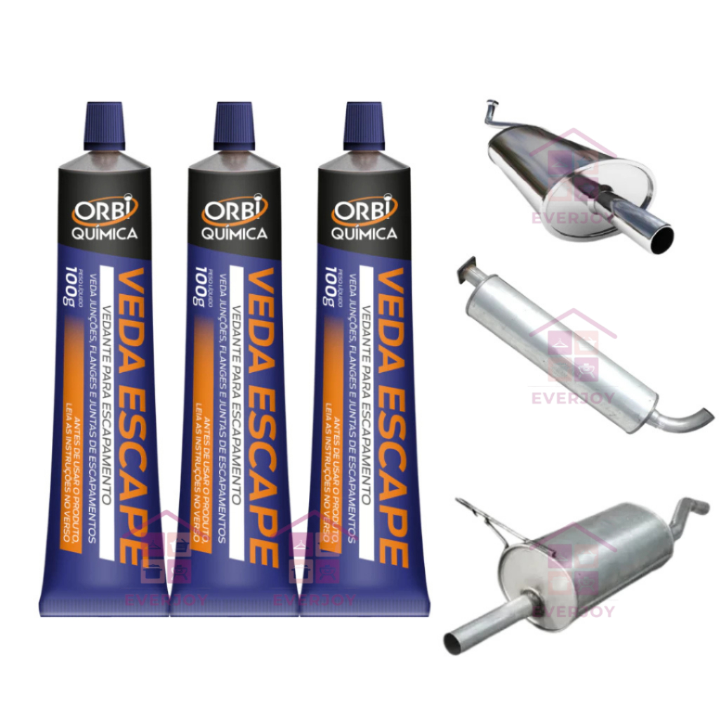 Kit Cola Adesivo Veda Escapamento Alta Temperatura