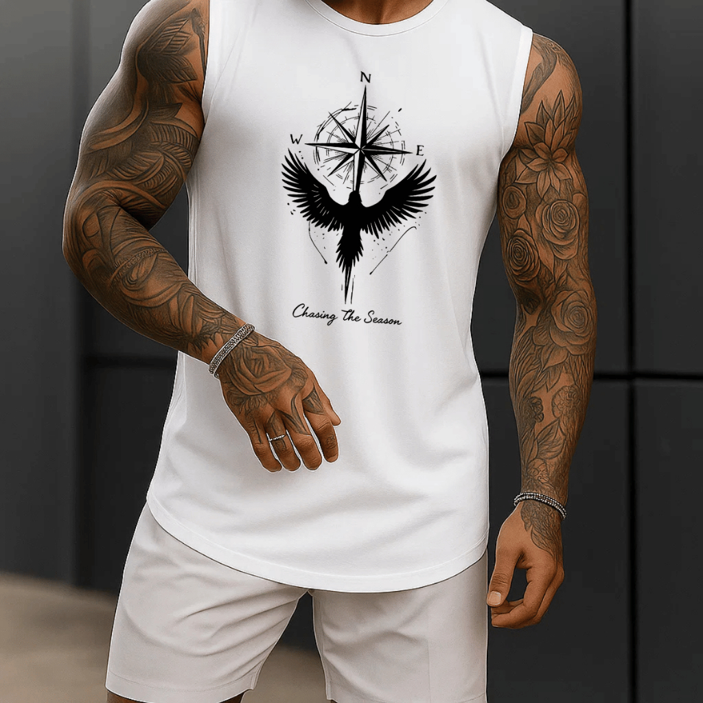 Regata Masculina Academia Algodão Norte Asas 100% Estampada Premium Treino Fitness Casual Streetwear Verão em Oferta na Shopee