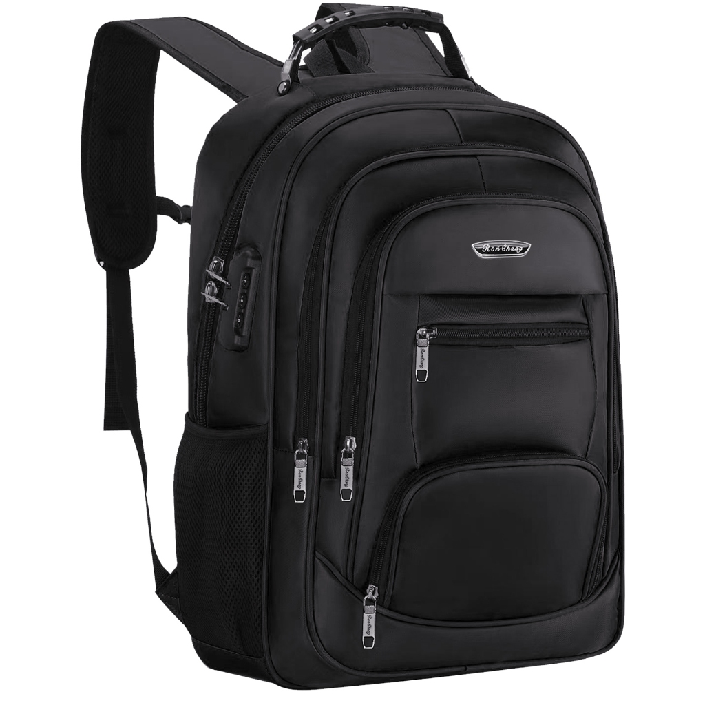 Mochila Masculina Executiva com Cadeado Antifurto, Alça de Aço Reforçada e Porta USB para Notebook em Oferta na Shopee