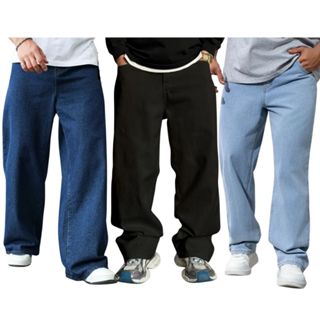 Kit 3 Calça jeans balão Masculina  dazzling boca larga estilo skateVenda direta da fábrica oferta por tempo limitado em Oferta na Shopee