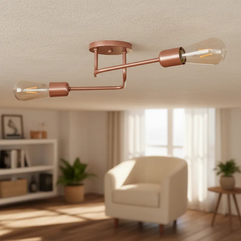 Luminária de Teto Sputnik 2 braços Lustre em Aluminio Aranha Moderno Bivolt