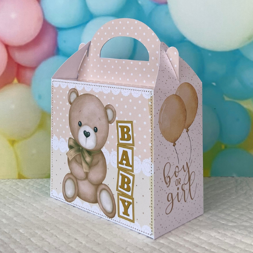 Caixa Maleta Urso Ursinho Chá revelação - kit festa de aniversário - PEGUE E MONTE / LEMBRACINHA PERSONALIZADA - Festa