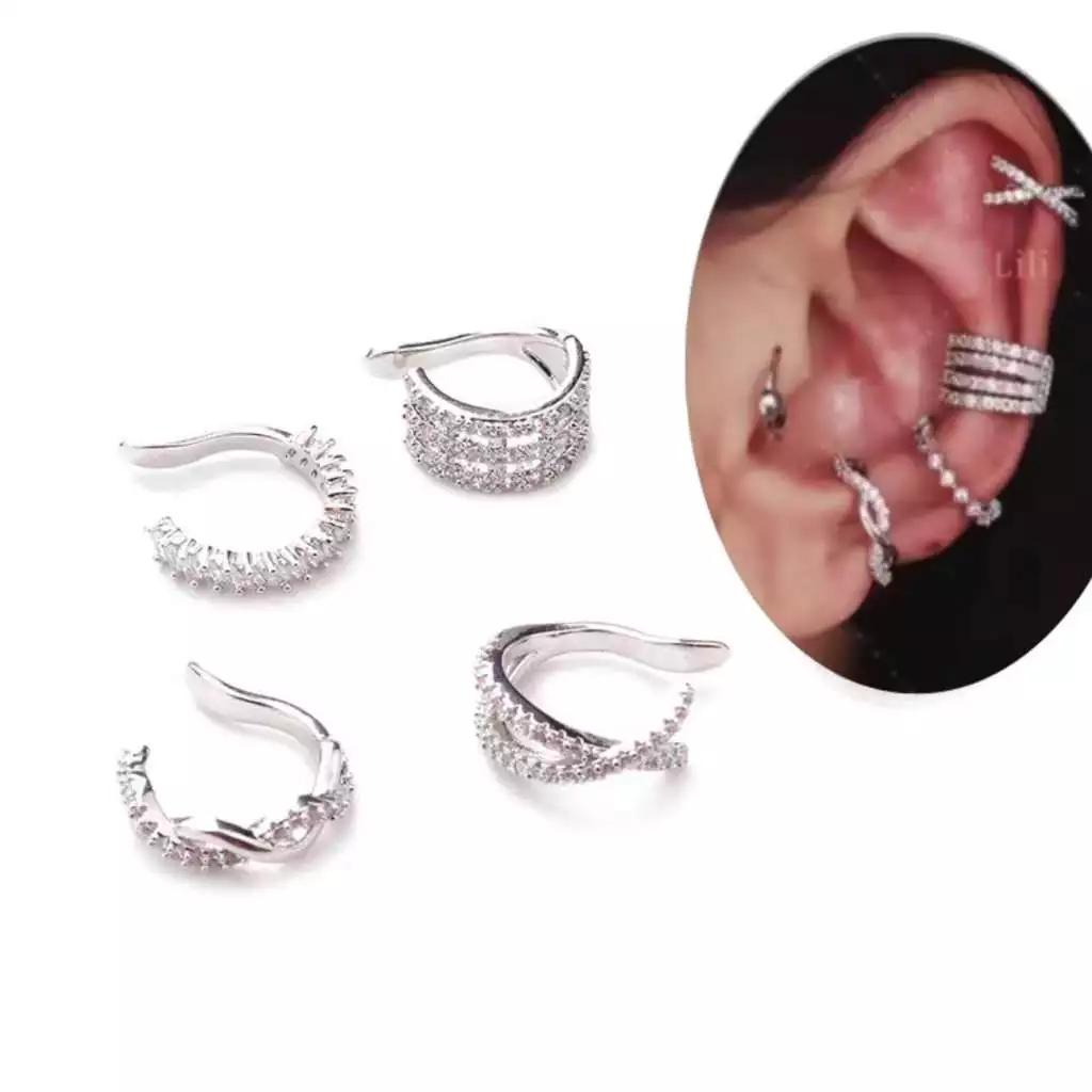 Detalhes do 1 Percing  fake com Pedras zircônia cravejadas Prata legtima